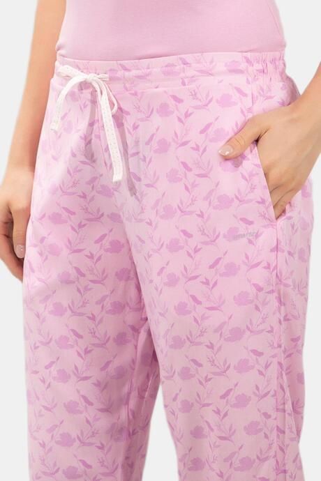 Amante Full Length Pyjama Bottom - Powder Pink Floral Print — image 4
